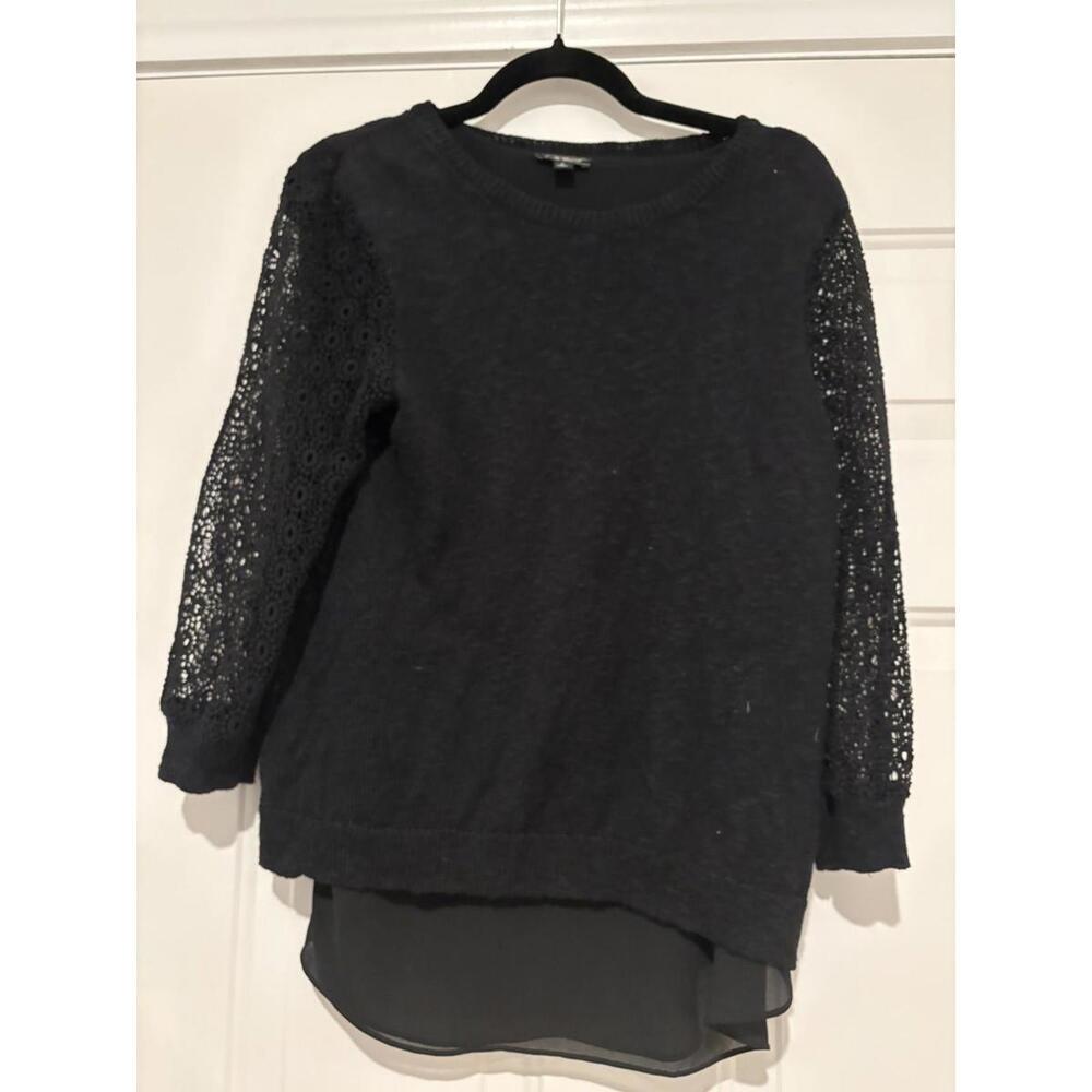Women's sz M Lucky Brand black long sleeve sweater‎ #910